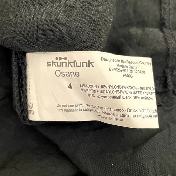 Skunkfunk Osane Tiered Sheath Dress Black Green Size 4 Avant-Garde Retro Indie - Picture 11 of 11